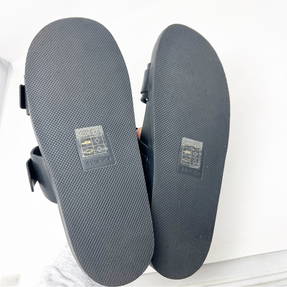 DOLCE VITA BLACK LEATHER SOYA SLIDE SANDALS WITH BUCKLES WOMENS 6.5 - Picture 6 of 7